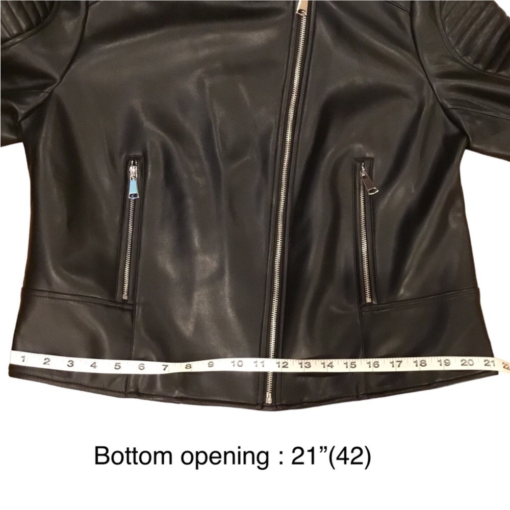 ZARA Biker Jacket Black Faux Leather Zip Size: XXL❗️READ & CHECK MEASUREMENTS❗️ - Picture 11 of 16
